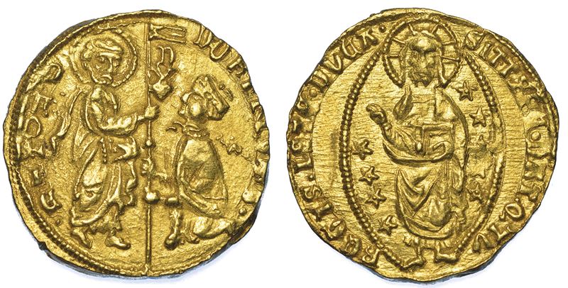 FOCEA VECCHIA (Foglia Vecchia). DORINO GATTILUSIO, 1428-1449. Imitazione orientale dello zecchino veneziano.  - Asta Numismatica - Cambi Casa d'Aste