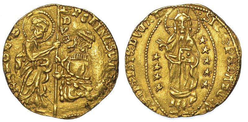 FOCEA VECCHIA (Foglia Vecchia). DORINO GATTILUSIO, 1428-1449. Imitazione orientale dello zecchino veneziano.  - Auction Numismatics - Cambi Casa d'Aste