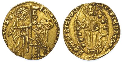 Metelino ed Enos. Giacomo Gattilusio, 1376-1396. Imitazione Orientale dello Zecchino Veneziano.