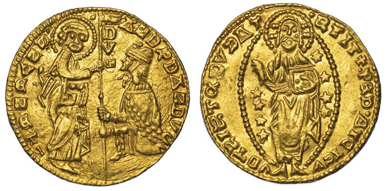 CHIARENZA. ROBERTO D'ANGIO' PRINCIPE DI ACAIA, 1346-1364. Imitazione orientale del ducato veneziano di Andrea Dandolo, 1343-1354.  - Auction Numismatics - Cambi Casa d'Aste