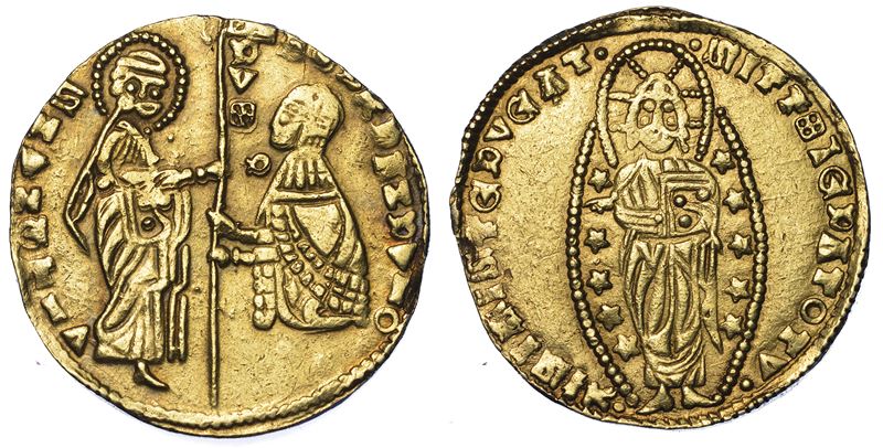 CHIARENZA. ROBERTO D'ANGIO' PRINCIPE DI ACAIA, 1346-1364. Imitazione orientale del ducato veneziano di Andrea Dandolo, 1343-1354.  - Auction Numismatics - Cambi Casa d'Aste