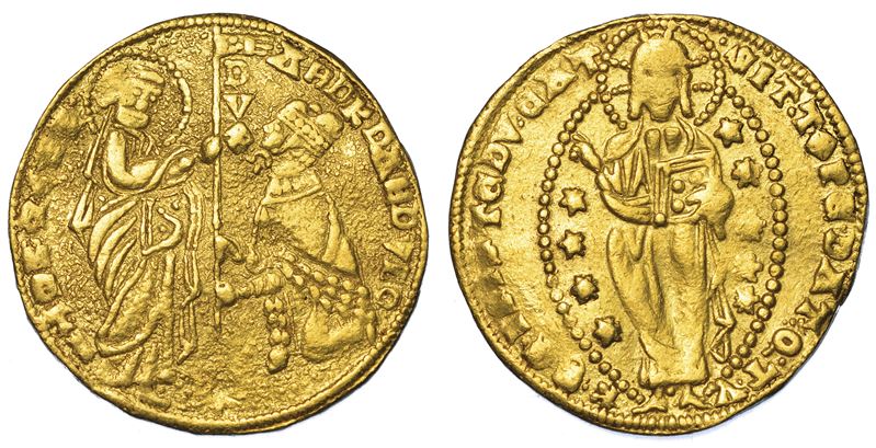 CHIARENZA. ROBERTO D'ANGIO' PRINCIPE DI ACAIA, 1346-1364. Imitazione orientale del ducato veneziano di Andrea Dandolo, 1343-1354.  - Auction Numismatics - Cambi Casa d'Aste