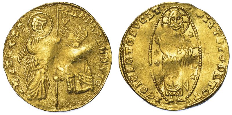 CHIARENZA. ROBERTO D'ANGIO' PRINCIPE DI ACAIA, 1346-1364. Imitazione orientale del ducato veneziano di Andrea Dandolo, 1343-1354.  - Asta Numismatica - Cambi Casa d'Aste