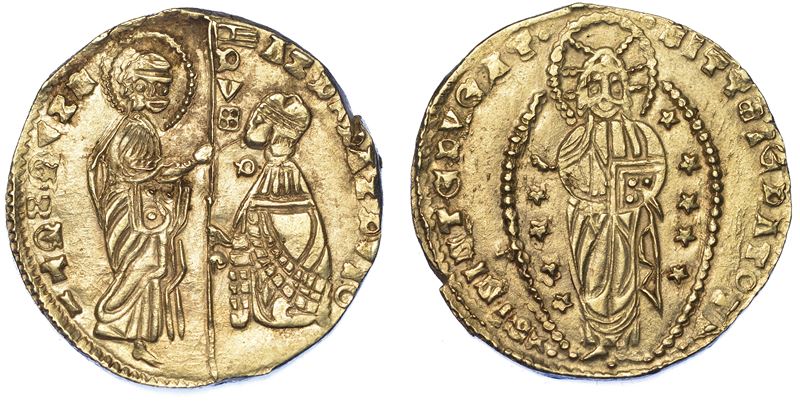 CHIARENZA. ROBERTO D'ANGIO' PRINCIPE DI ACAIA, 1346-1364. Imitazione orientale del ducato veneziano di Andrea Dandolo, 1343-1354.  - Auction Numismatics - Cambi Casa d'Aste