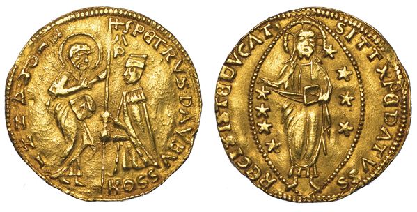 RODI. PIERRE D'AUBUSSON (40° Gran Maestro dell'Ordine degli Ospitalieri), 1476-1503. Imitazione del ducato veneziano.