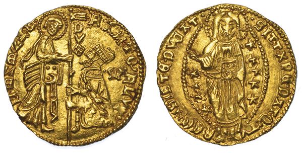 RODI. ANTONIO FLUVIAN DE RIVIERE (35° Gran Maestro dell'Ordine dei Cavalieri Ospitalieri), 1421-1437. Imitazione del ducato veneziano.