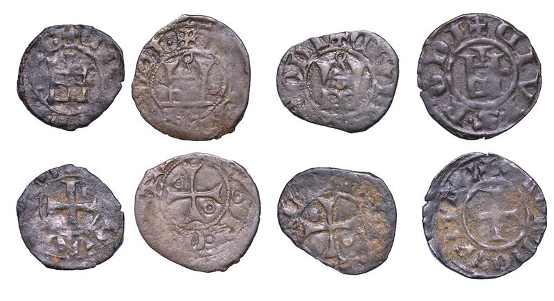 RODI. ANONIME DEI GRANDI MAESTRI, metà del sec. XIV. Lotto di quattro monete.  - Asta Numismatica - Cambi Casa d'Aste