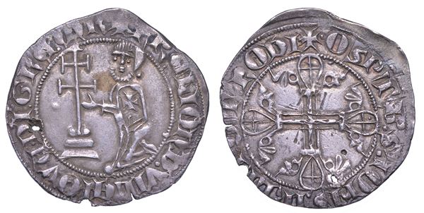 RODI. HÉLION DE VILLENEUVE (26º Gran Maestro dell'Ordine dei Cavalieri Ospitalieri di Rodi e Malta), 1319-1346. Gigliato.