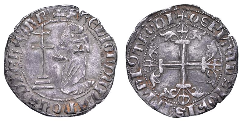 RODI. HÉLION DE VILLENEUVE (26º Gran Maestro dell'Ordine dei Cavalieri Ospitalieri di Rodi e Malta), 1319-1346. Gigliato.  - Auction Numismatics - Cambi Casa d'Aste