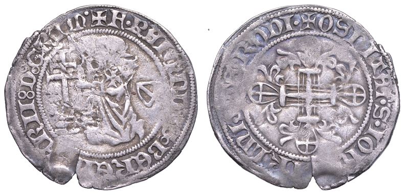 RODI. RAYMOND BERENGER (30º Gran Maestro dell'Ordine dei Cavalieri Ospitalieri di Rodi e Malta), 1365-1374. Gigliato.  - Auction Numismatics - Cambi Casa d'Aste