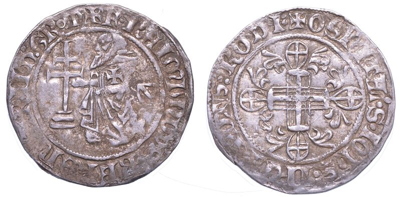 RODI. RAYMOND BERENGER (30º Gran Maestro dell'Ordine dei Cavalieri Ospitalieri di Rodi e Malta), 1365-1374. Gigliato.  - Auction Numismatics - Cambi Casa d'Aste