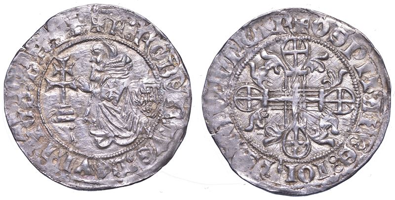 RODI. ROBERT DI JUILLY (31º Gran Maestro dell'Ordine dei Cavalieri Ospitalieri di Rodi e Malta), 1374-1376. Gigliato.  - Auction Numismatics - Cambi Casa d'Aste
