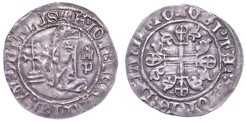 RODI. JOHN FERNANDEZ DI HEREDIA (32º Gran Maestro dell'Ordine dei Cavalieri Ospitalieri di Rodi e Malta), 1376-1396. Gigliato.  - Auction Numismatics - Cambi Casa d'Aste