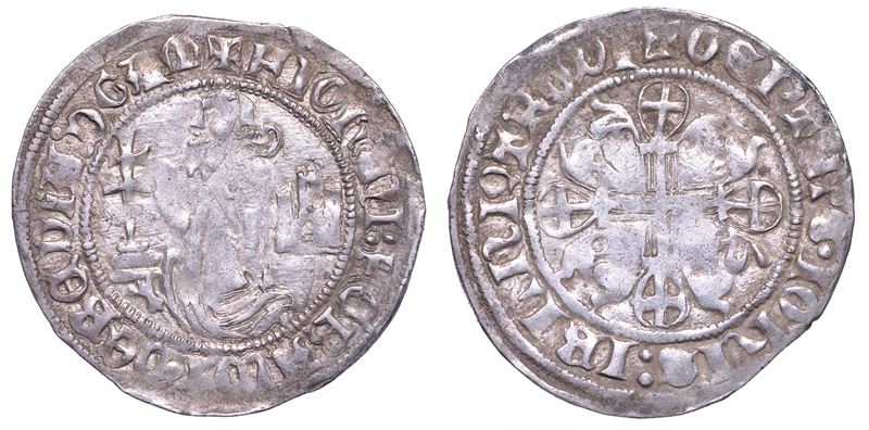 RODI. JOHN FERNANDEZ DI HEREDIA (32º Gran Maestro dell'Ordine dei Cavalieri Ospitalieri di Rodi e Malta), 1376-1396. Gigliato.  - Auction Numismatics - Cambi Casa d'Aste
