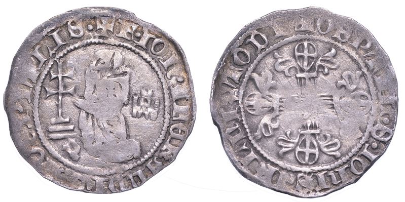 RODI. JOHN FERNANDEZ DI HEREDIA (32º Gran Maestro dell'Ordine dei Cavalieri Ospitalieri di Rodi e Malta), 1376-1396. Gigliato.  - Auction Numismatics - Cambi Casa d'Aste