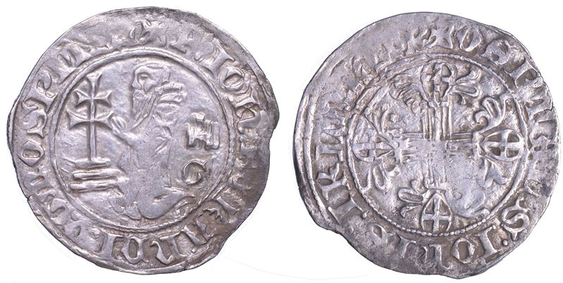 RODI. JOHN FERNANDEZ DI HEREDIA (32º Gran Maestro dell'Ordine dei Cavalieri Ospitalieri di Rodi e Malta), 1376-1396. Gigliato.  - Auction Numismatics - Cambi Casa d'Aste