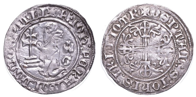 RODI. JOHN FERNANDEZ DI HEREDIA (32º Gran Maestro dell'Ordine dei Cavalieri Ospitalieri di Rodi e Malta), 1376-1396. Gigliato.  - Asta Numismatica - Cambi Casa d'Aste