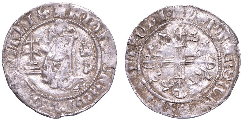 RODI. JOHN FERNANDEZ DI HEREDIA (32º Gran Maestro dell'Ordine dei Cavalieri Ospitalieri di Rodi e Malta), 1376-1396. Gigliato.  - Auction Numismatics - Cambi Casa d'Aste