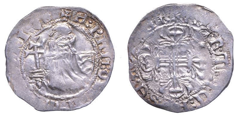 RODI. FILIBERT DE NAILLAC (34º Gran Maestro dell'Ordine dei Cavalieri Ospitalieri di Rodi e Malta), 1396-1421. Gigliato.  - Auction Numismatics - Cambi Casa d'Aste