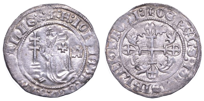 RODI. JOHN FERNANDEZ DI HEREDIA (32º Gran Maestro dell'Ordine dei Cavalieri Ospitalieri di Rodi e Malta), 1376-1396. Gigliato.  - Auction Numismatics - Cambi Casa d'Aste