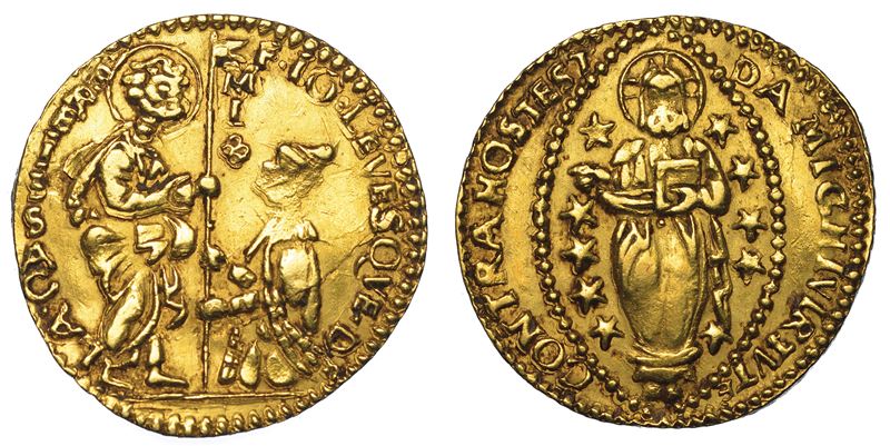 MALTA. JEAN LEVESQUE DE LA CASSIERE (51º Gran Maestro dell'Ordine dei Cavalieri Ospitalieri di Rodi e Malta), 1572-1581. Imitazione orientale dello zecchino veneziano.  - Asta Numismatica - Cambi Casa d'Aste