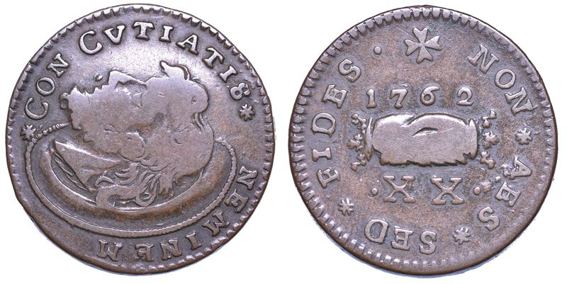 MALTA. EMANUELE PINTO (68º Gran Maestro dell'Ordine dei Cavalieri Ospitalieri di Rodi e Malta), 1741-1773. Tarì 1762.  - Auction Numismatics - Cambi Casa d'Aste