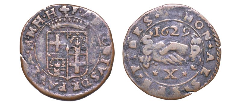 MALTA. ANTOINE DE PAULE (56° Gran Maestro dell'Ordine dei Cavalieri Ospitalieri di Rodi e Malta), 1623-1636. Carlino 1629.  - Asta Numismatica - Cambi Casa d'Aste