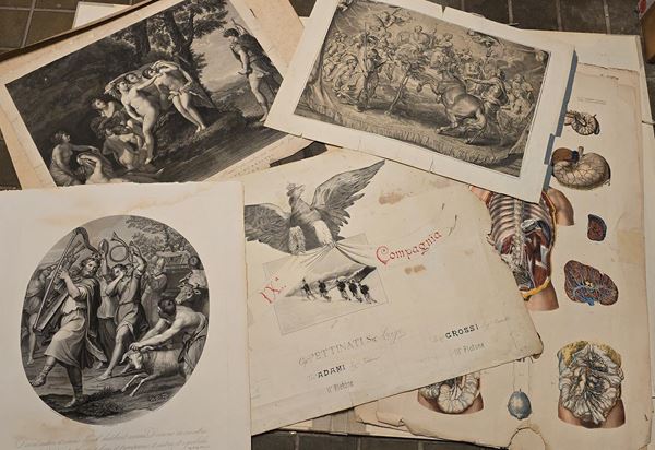 Collezione di stampe di grande formato, per lo più del XIX secolo