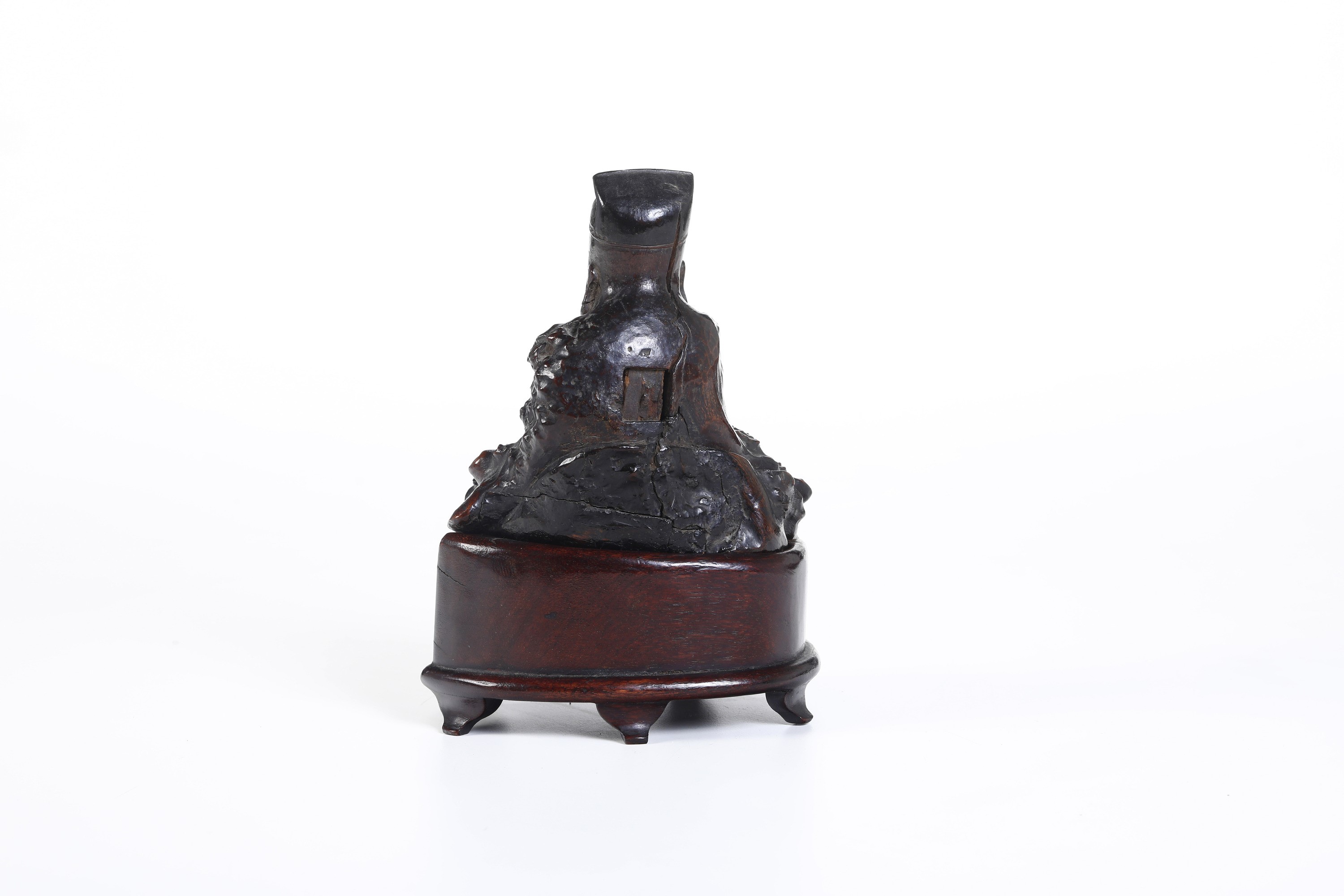 Figura in Legno Raffigurante Dignitario, Cina, Dinastia Qing, XIX Secolo