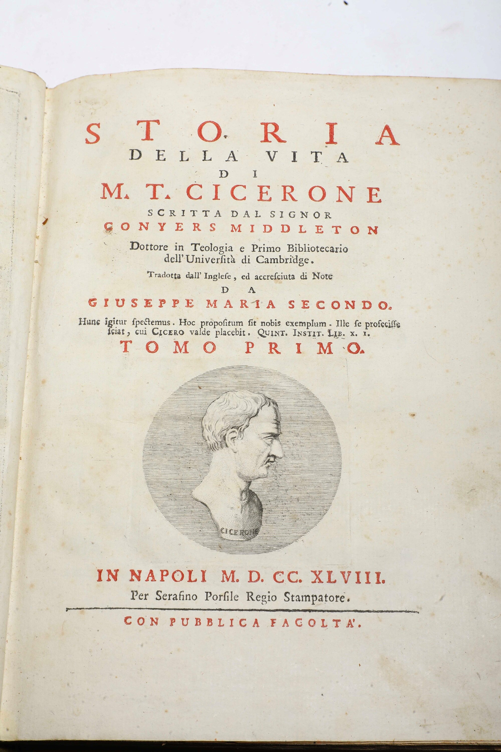 Conyers Middleton (richmond, 27 Dicembre 1683 – Hildersham, 28 Luglio 1750) Istoria della Vita di...
