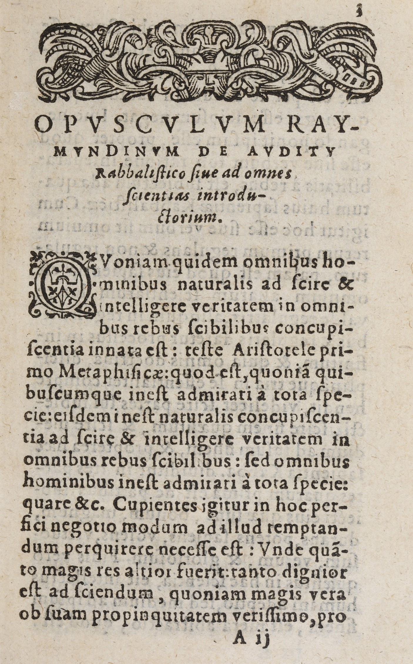 Lullo Raimondo (1232–1316) - Bruno Giordano (1548–1600) Opusculum Raymundinum De Auditu Kabbalist...