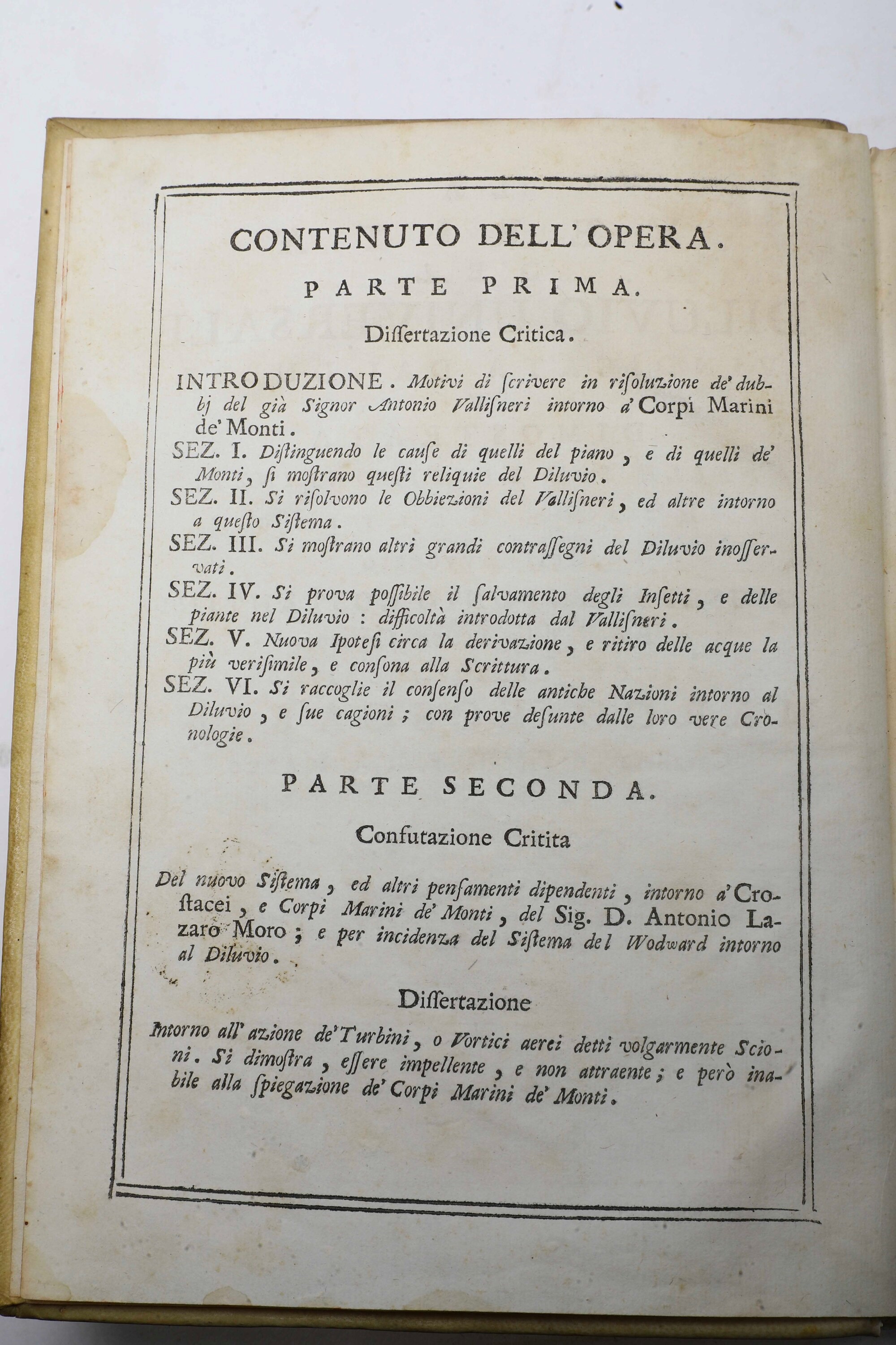 Foscarini Marco (1696-1763) la Verità De Diluvio Universale..in Venezia, Appresso Pietro Bassagli...