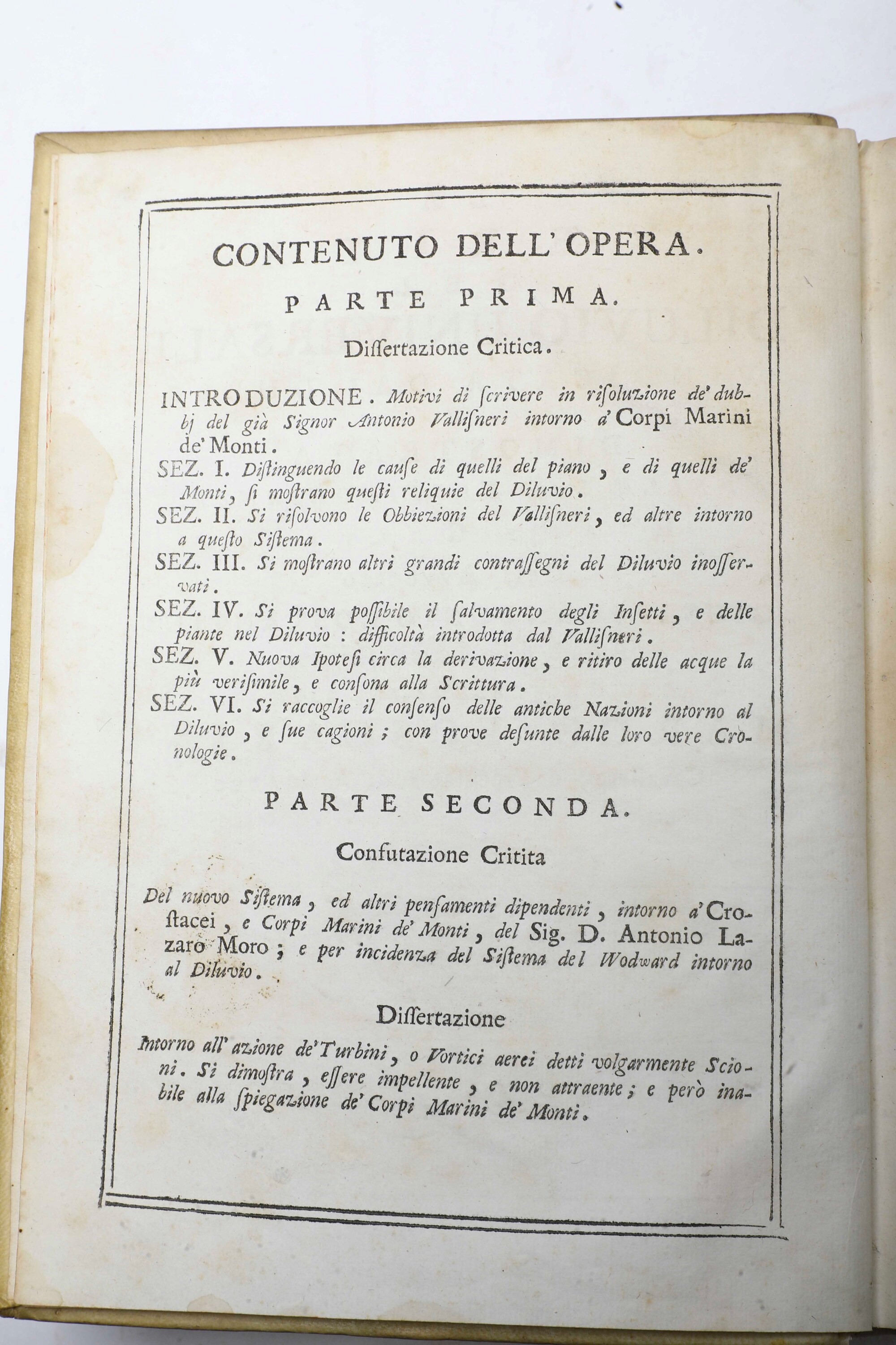 Foscarini Marco (1696-1763) la Verità De Diluvio Universale..in Venezia, Appresso Pietro Bassagli...