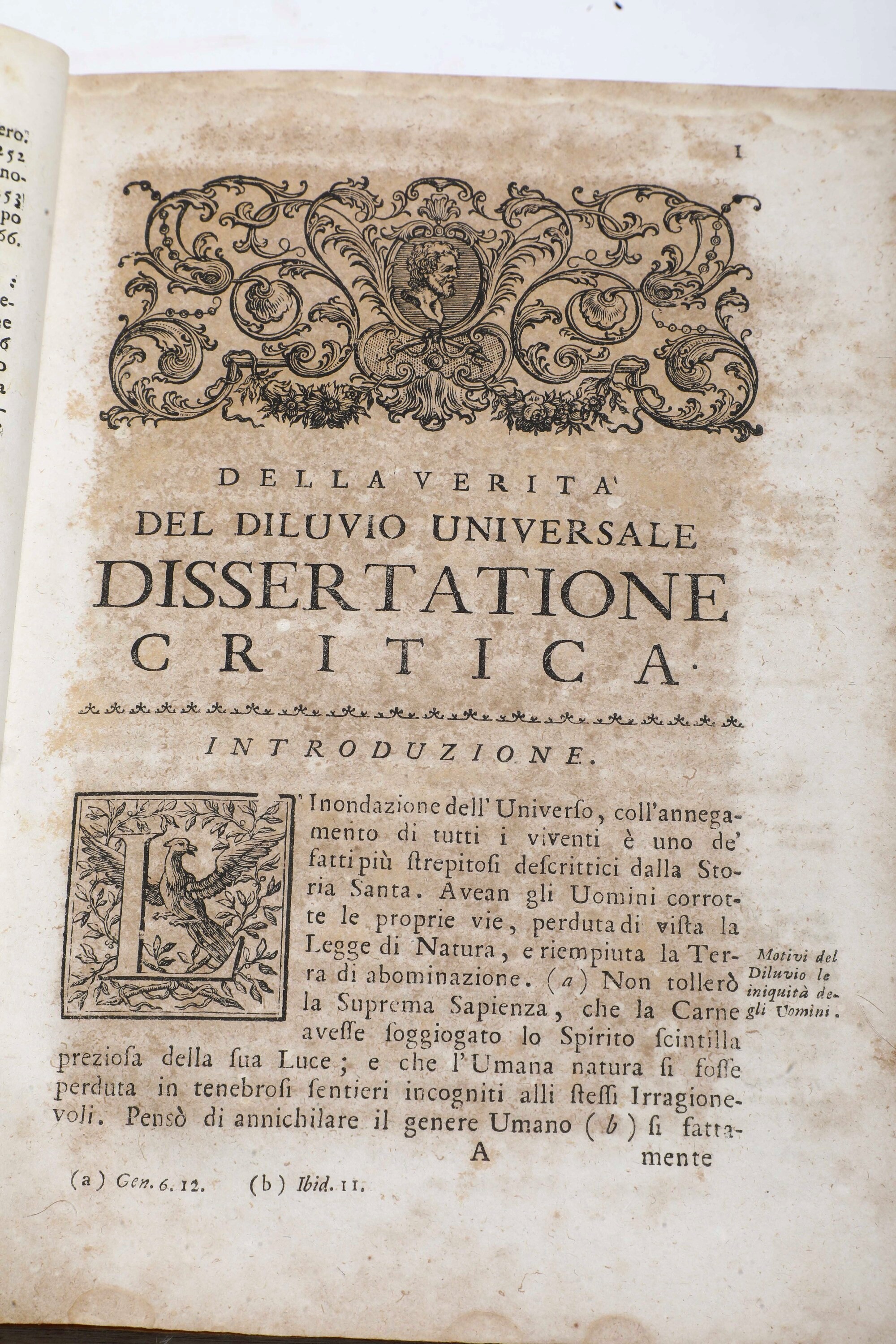 Foscarini Marco (1696-1763) la Verità De Diluvio Universale..in Venezia, Appresso Pietro Bassagli...