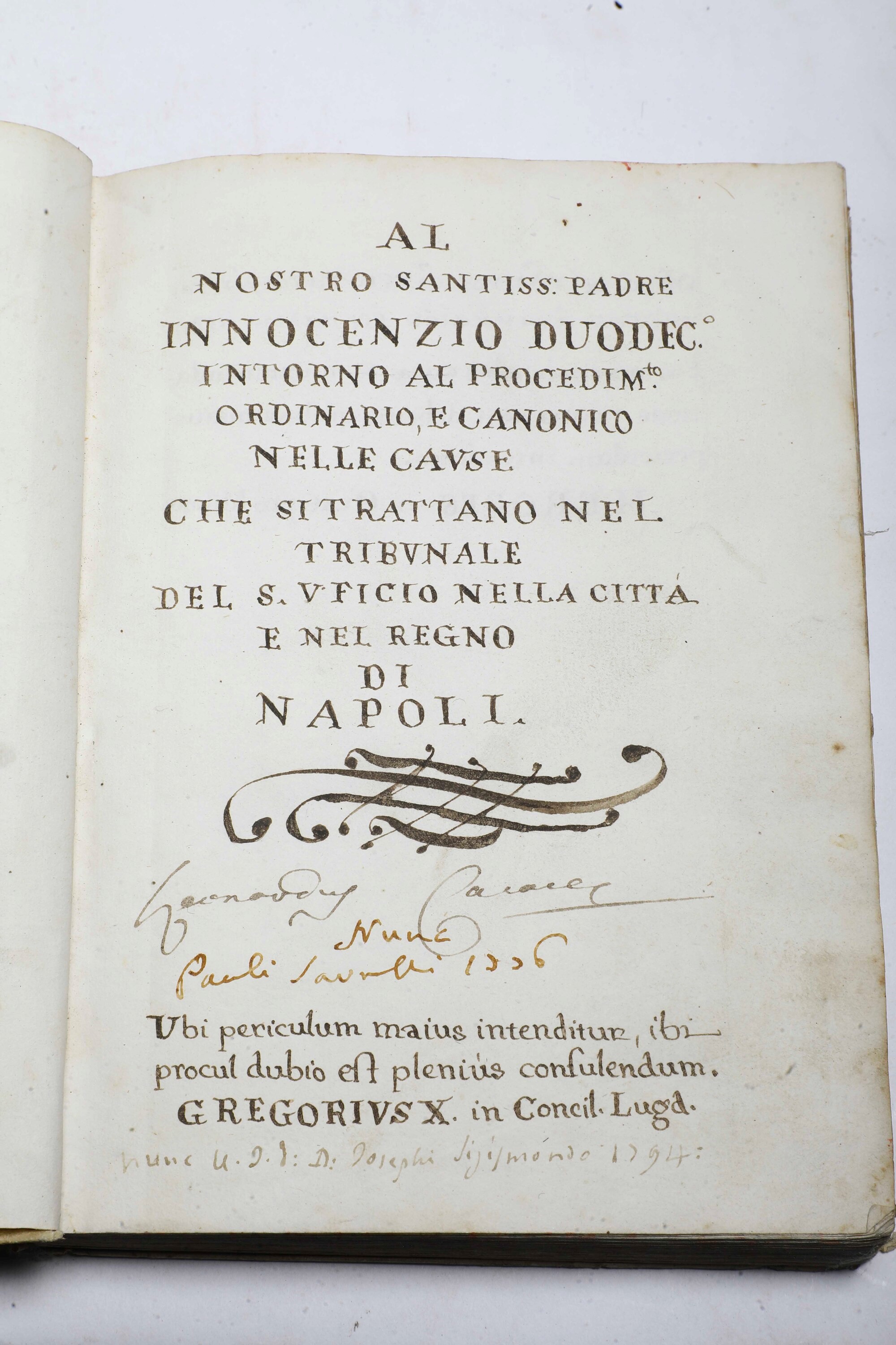 Piccola Raccolta di Manoscritti Relativi a Papa Innocenzo XII al Nostro Santissimo Padre..intorno...
