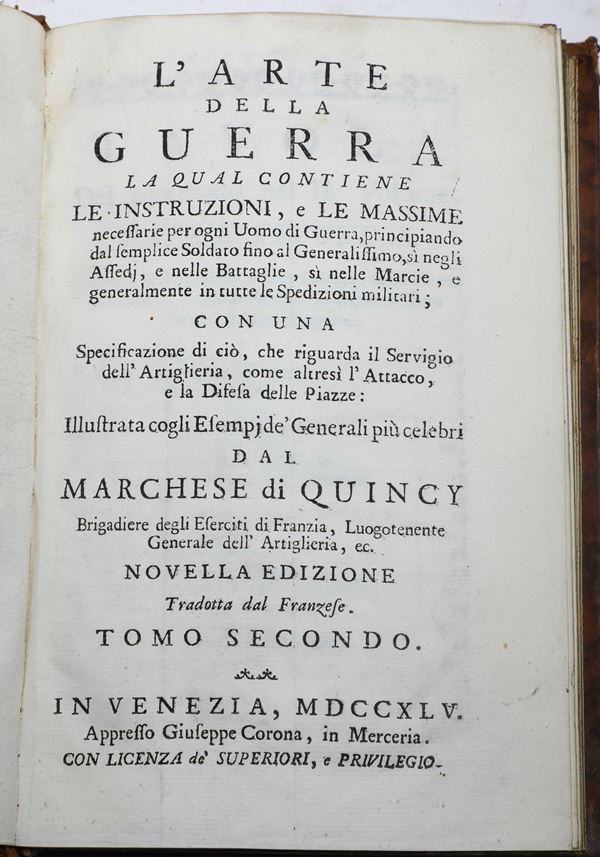 Raccolta di edizioni relative all'arte della guerra