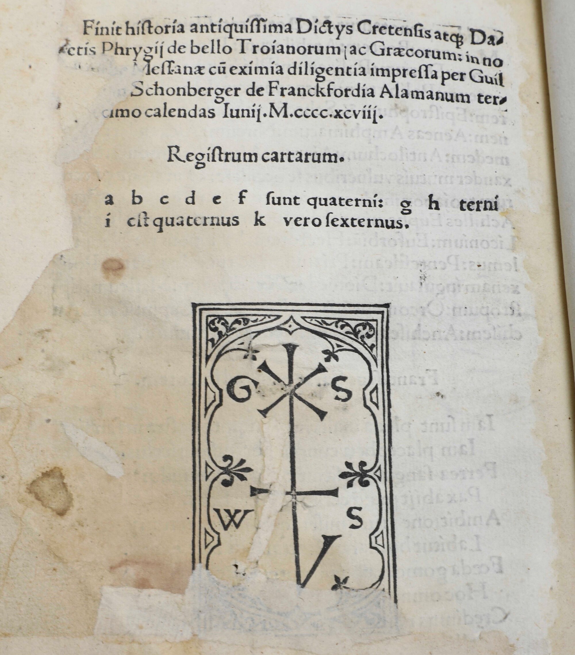 Dictys Cretensis De Historia Belli Troiani Et Dares Phrygius De Eadem Historia Troianaguilhem Sho...