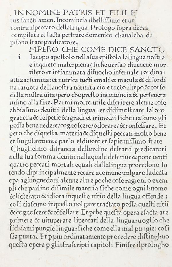Cavalca Domenico (1270 circa–1342) Il Pungilingua Firenze, (Niccolò Laurenti, 1476/1477)