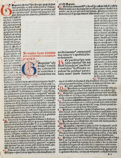 Decreta Gregorio IX, Bonifacio VIII, Clemente V.. Roma Decretalium Compilatio Gregorii Ixvenezia,...