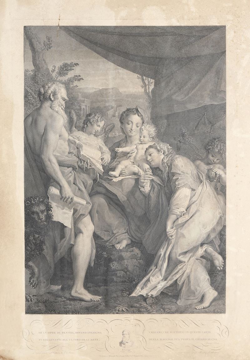Mauro Gandolfi (1764-1834) Madonna di san Gerolamo (Il Giorno)  - Asta Stampe Antiche e Moderne - Cambi Casa d'Aste