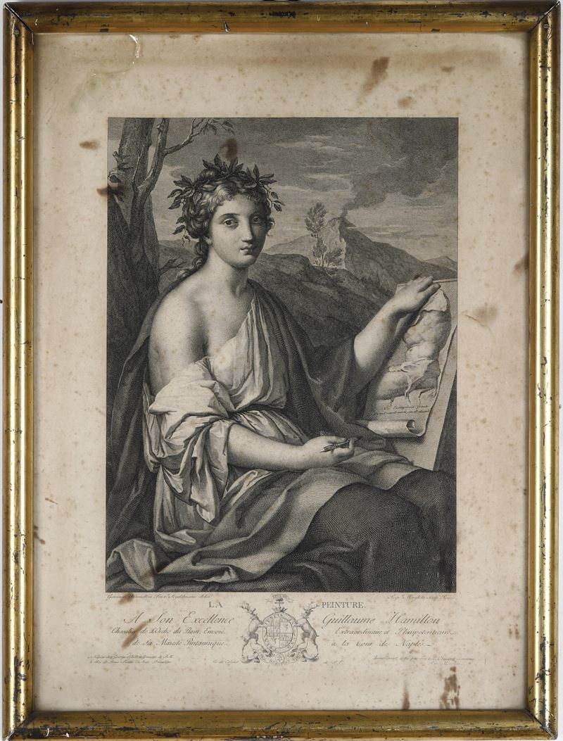 Raphael Morgen (1866-1922) da Giovanni Hamilton (1723-1798) Allegoria della pittura  - Asta Stampe Antiche e Moderne - Cambi Casa d'Aste