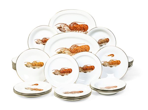 Servizio per aragosta Doccia, Manifattura Richard Ginori, seconda metà del XX secolo 