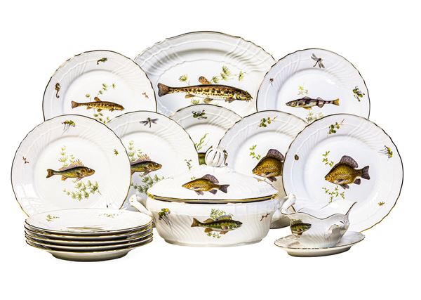 Servizio da pesce Doccia, manifattura Richard Ginori, seconda metà del XX secolo 