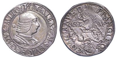 Milano. Galeazzo Maria Sforza, 1466-1476. Testone o Lira.