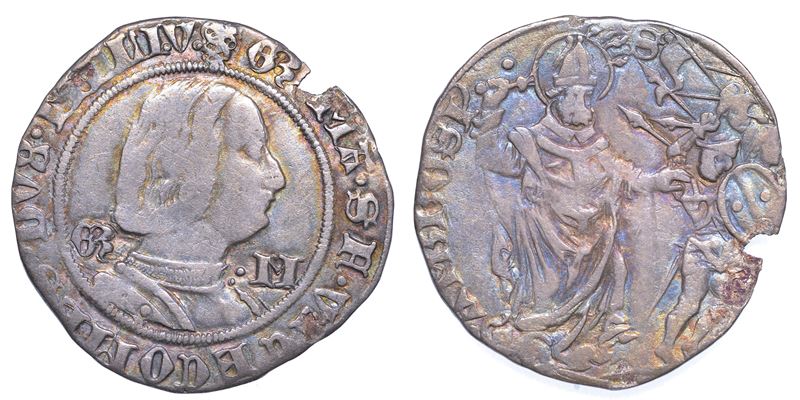 MILANO. GALEAZZO MARIA SFORZA, 1466-1476. Grosso da 4 soldi.  - Auction Numismatics - Cambi Casa d'Aste