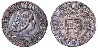 Milano. Ludovico Maria Sforza Detto il Moro, 1494-1500. Testone (o Grosso da 20 Soldi).