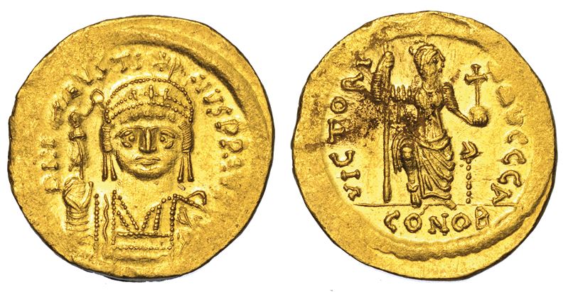 GIUSTINO II, 565-578. Solido. Costantinopoli.  - Auction Numismatics - Cambi Casa d'Aste