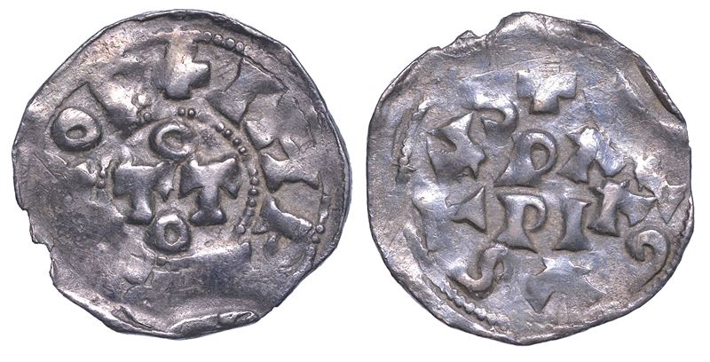 PAVIA. OTTONE I DI SASSONIA, 962-973. Denaro.  - Auction Numismatics - Cambi Casa d'Aste