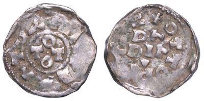 Pavia. Ottone i e II di Sassonia, 962-967. Denaro.