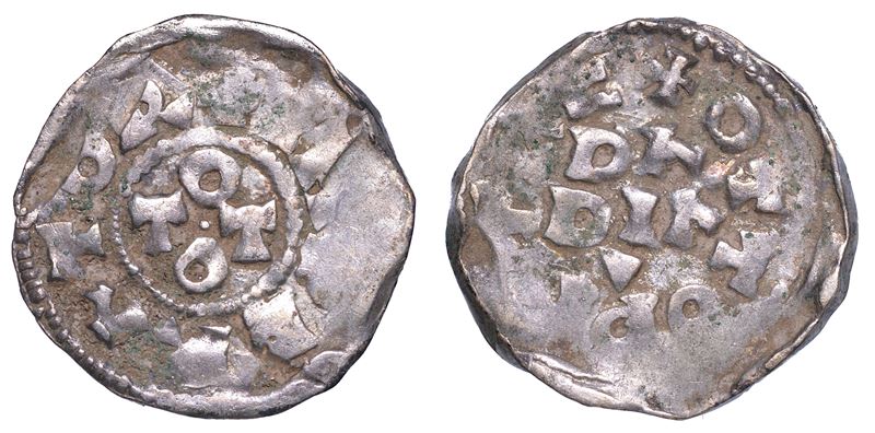 PAVIA. OTTONE I e II DI SASSONIA, 962-967. Denaro.  - Auction Numismatics - Cambi Casa d'Aste